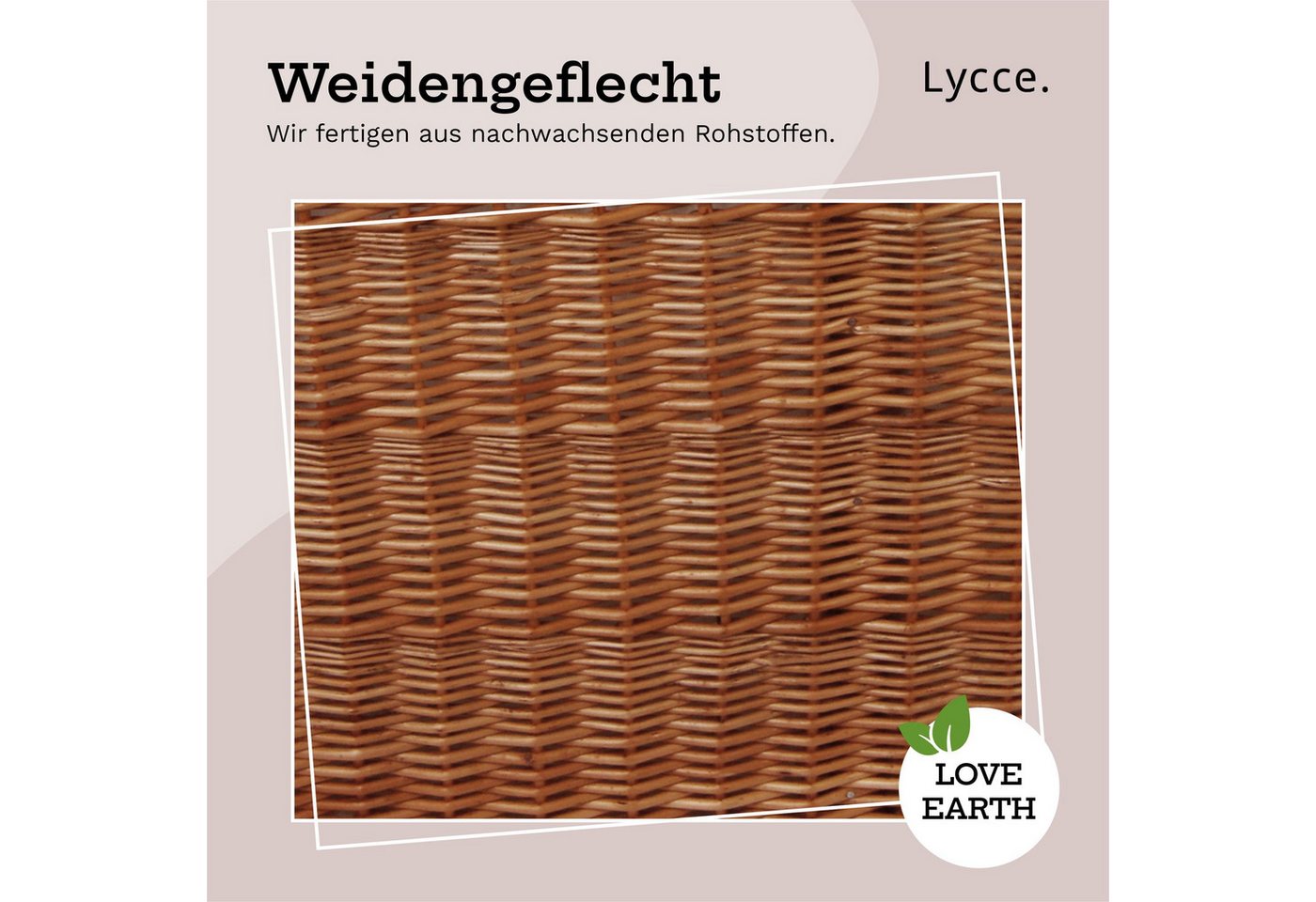 Lycce Wäschesortierer Wäschekorb 2 Fächer 120 l Wäschesortierer Weide natur 67 x 33 x 56 cm