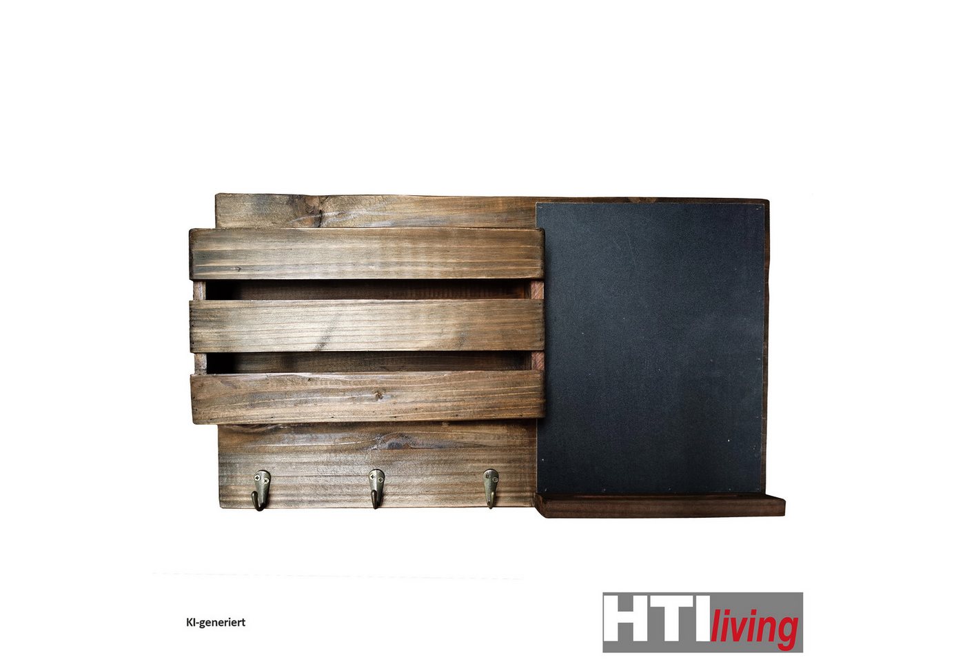 HTI-Living Wandgarderobe Garderobe mit Tafel Lino (Stück, 1 St., 1 Wandtafel), Wandorganizer Tafel Pinnwand Memoboard Hakenleiste Kleiderhaken Bild 2