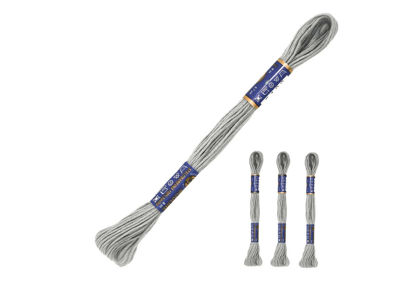 maDDma 3 Docken Stickgarn / Sticktwist Stickgarn, 8 m, 8112 silbergrau Bild 3