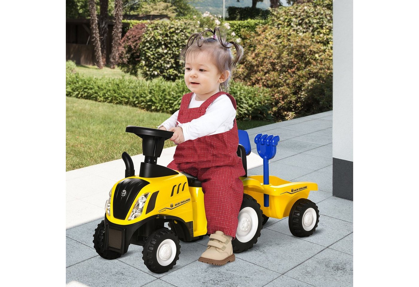 HOMCOM Rutscher Kinderrutscherfahrzeug mit Hupe, (Kinderauto, 1-tlg., Kinder Rutschauto), Kunststoff Metall Blau 91 x 29 x 44 cm Bild 3