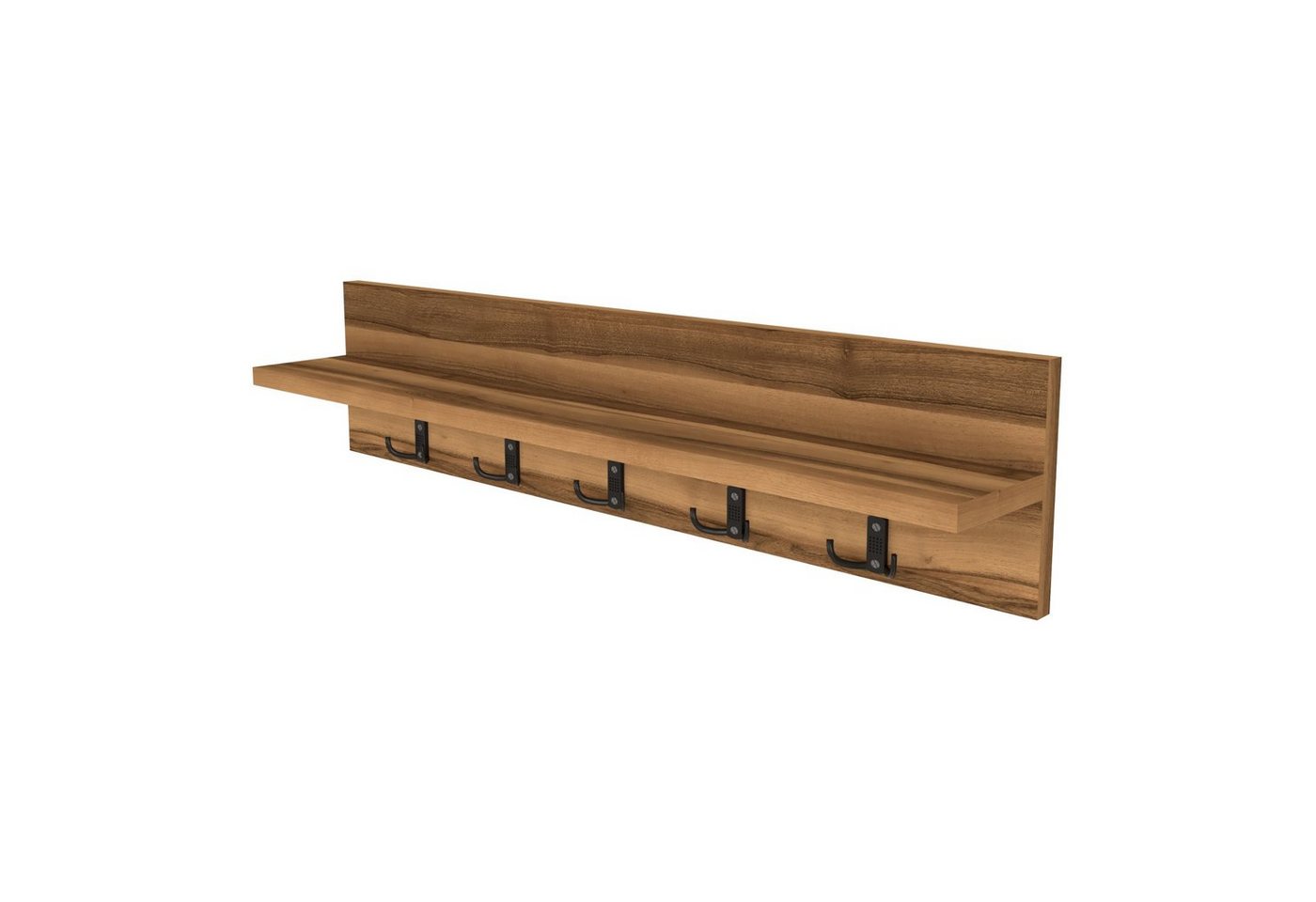 en.casa Wandgarderobe, »Hammarö« Flurgarderobe mit Ablage und 10 Kleiderhaken Walnuss Bild 4