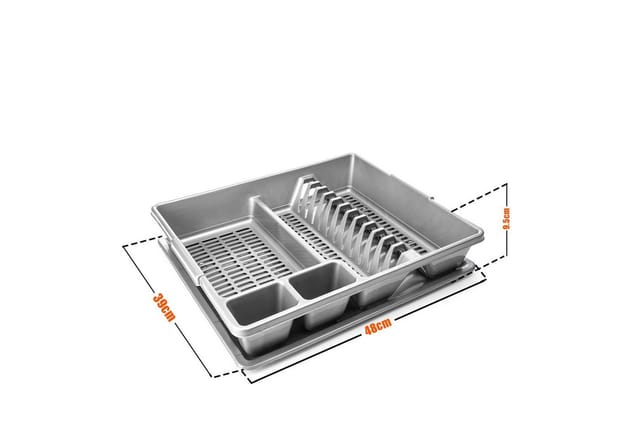 BigDean Abtropfwanne Abtropfgestell Abtropfgitter 48x39x9,5cm MADE in EUROPE, Zubehör für Spültisch, Abtropfgestell, Robust, Platzsparend, EasyClean