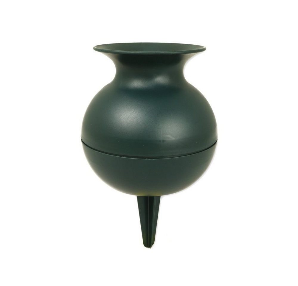 WIBO Kunststofftechnik GmbH Bodenvase Grabvase für Blumen mit Stecker rund wetterfest für Friedhof, dekorative Friedhofsvase ca. 20cm groß
