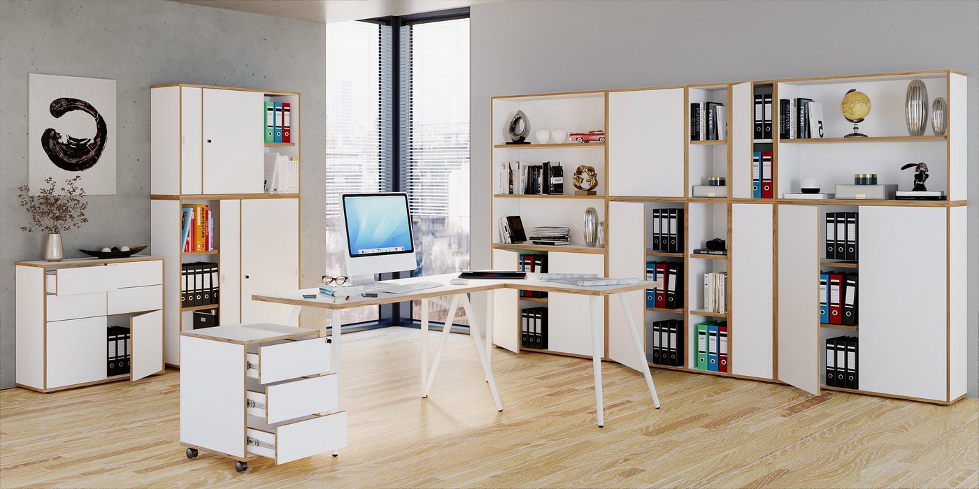 VCM Standregal Bücherregal Salia H. 74 x B. 100 x T. 33 cm, Holzregal stehend, platzsparender Aktenschrank, CD DVD Aufbewahrung Bild 4
