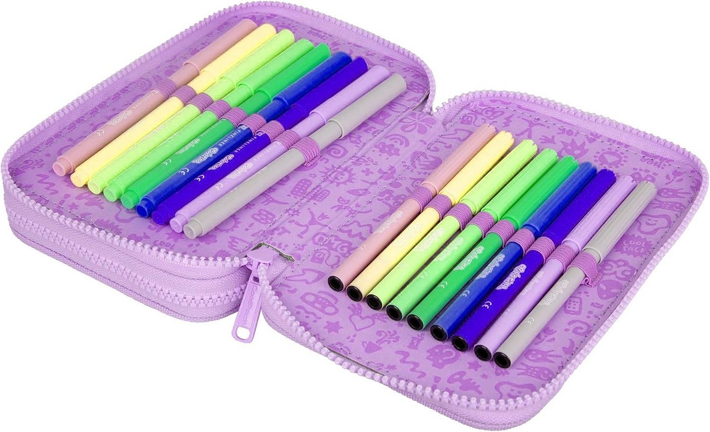 GOLDKIDS Federmäppchen COOLPACK 2-fache Federtasche Federmappe, (34-teilig Schüleretui Stifte und Pinsel, inkl. Aufgabenheft Federbox Etui), Stiftetasche Schlamper-Etui Schul-Etui Bild 2