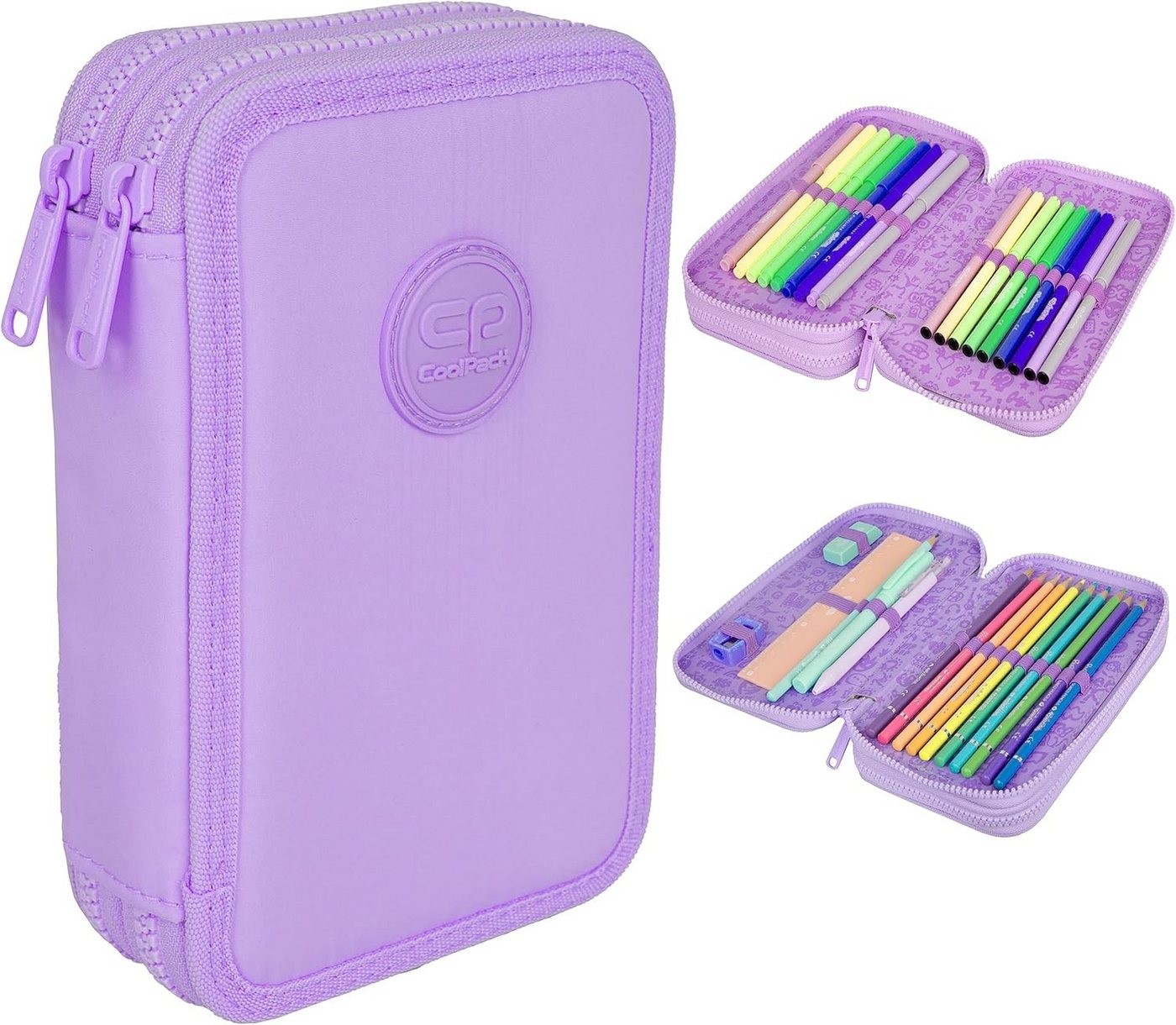 GOLDKIDS Federmäppchen COOLPACK 2-fache Federtasche Federmappe, (34-teilig Schüleretui Stifte und Pinsel, inkl. Aufgabenheft Federbox Etui), Stiftetasche Schlamper-Etui Schul-Etui Bild 5