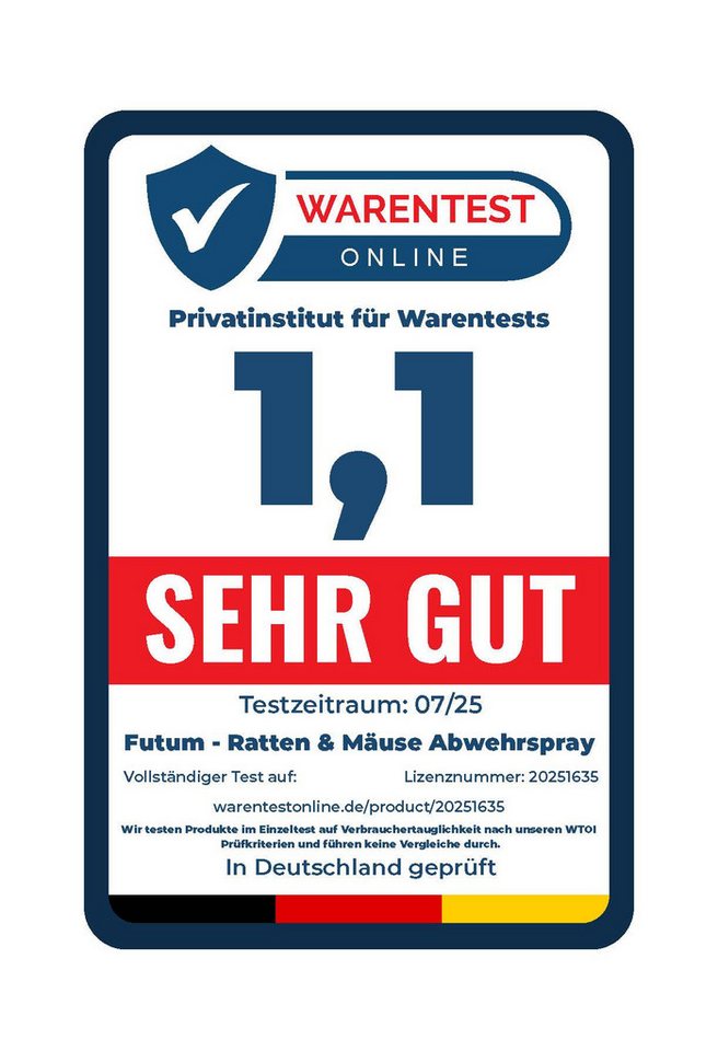 FUTUM Vergrämungsmittel Ratten & Mäuse Abwehrspray, 3 l, Präventiver Schutz, Vielseitig einsetzbar, Wirtschaftlich Bild 5