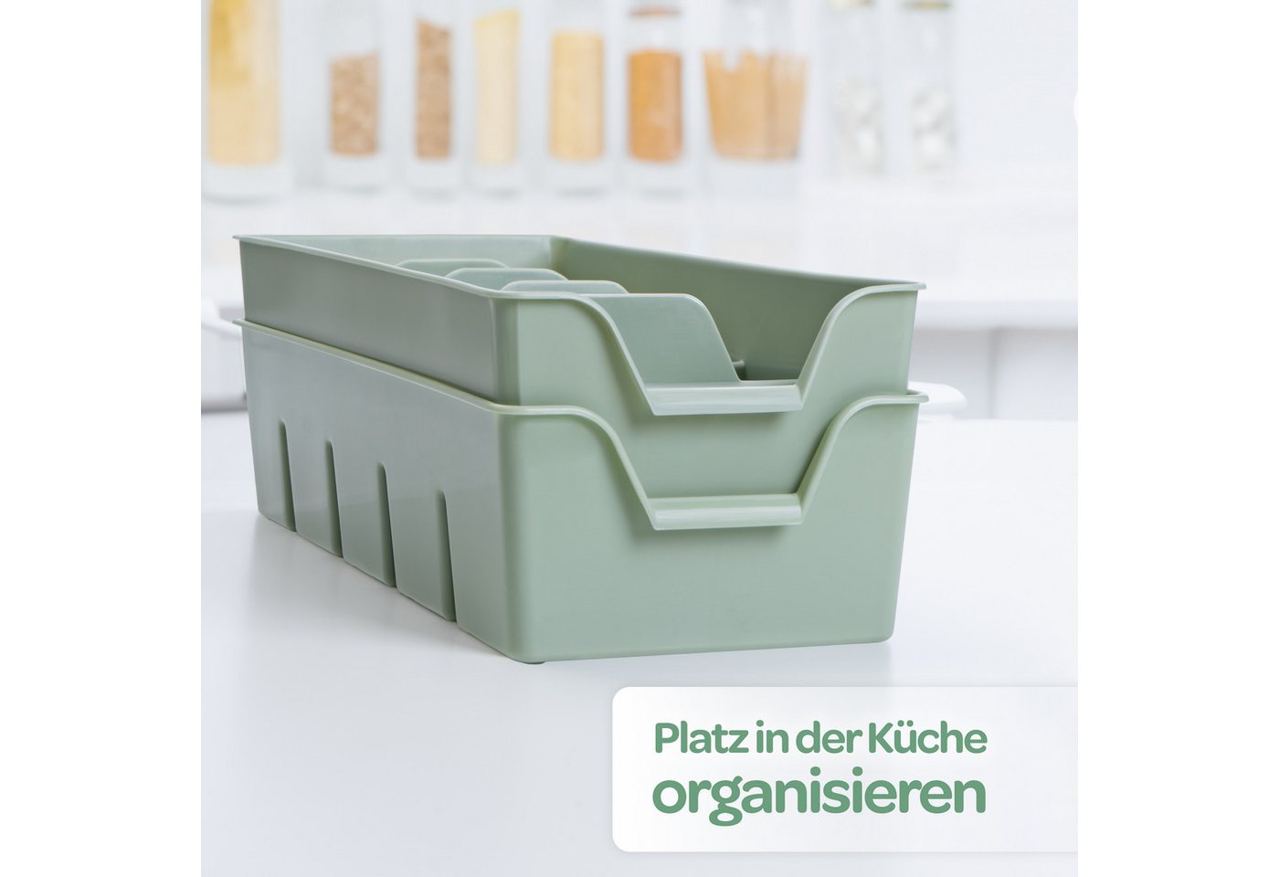 KONZEPT Gewürzregal Gewürz Organizer für Schrank, Gewürzbehälter aus Plastik, 1-tlg., Gewürzorganiser Küche