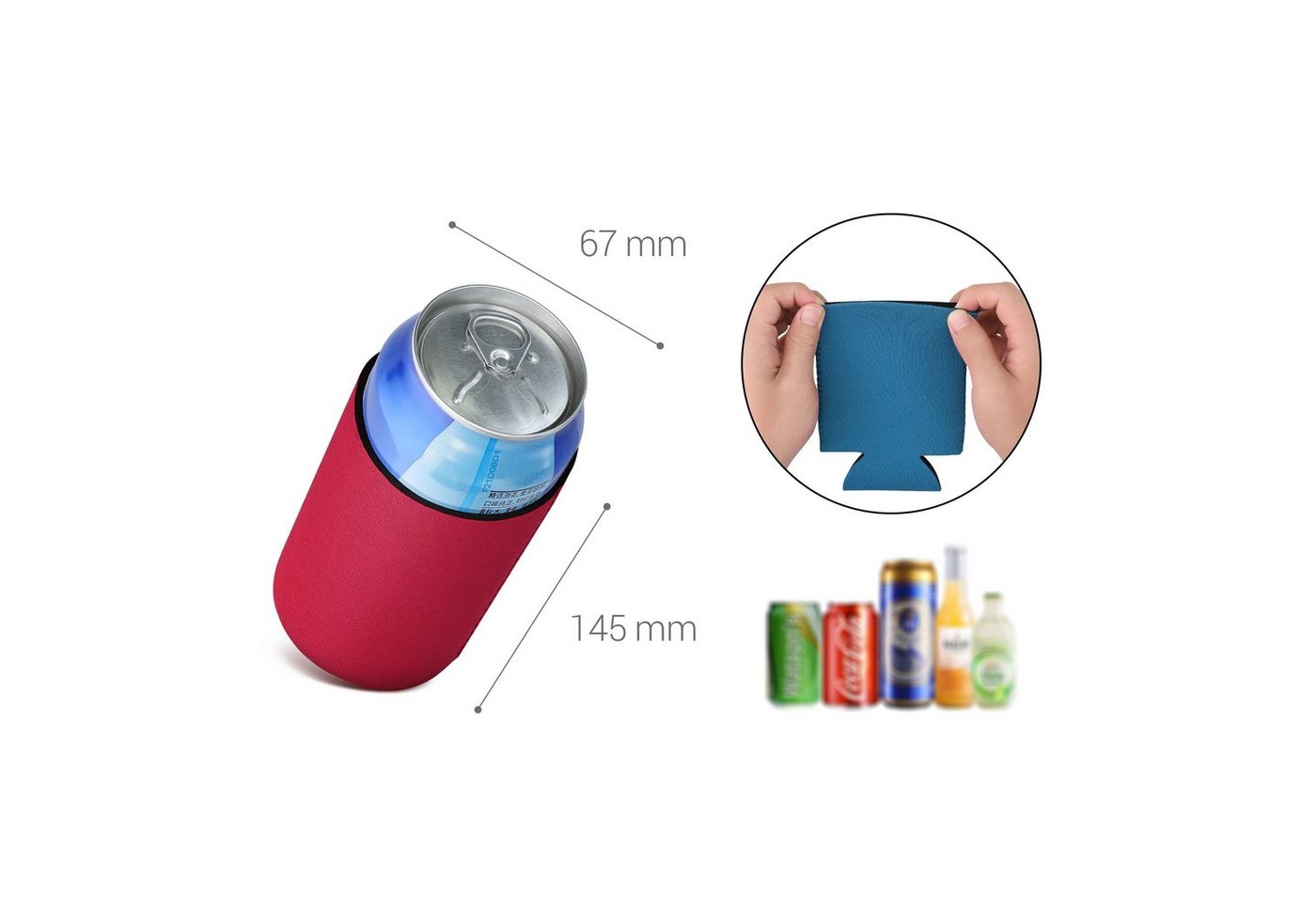 kwmobile Outdoor-Flaschenkühler 2x 500ml Can Dosenkühler, für Bierdosen und andere Getränkedosen - Bild 2