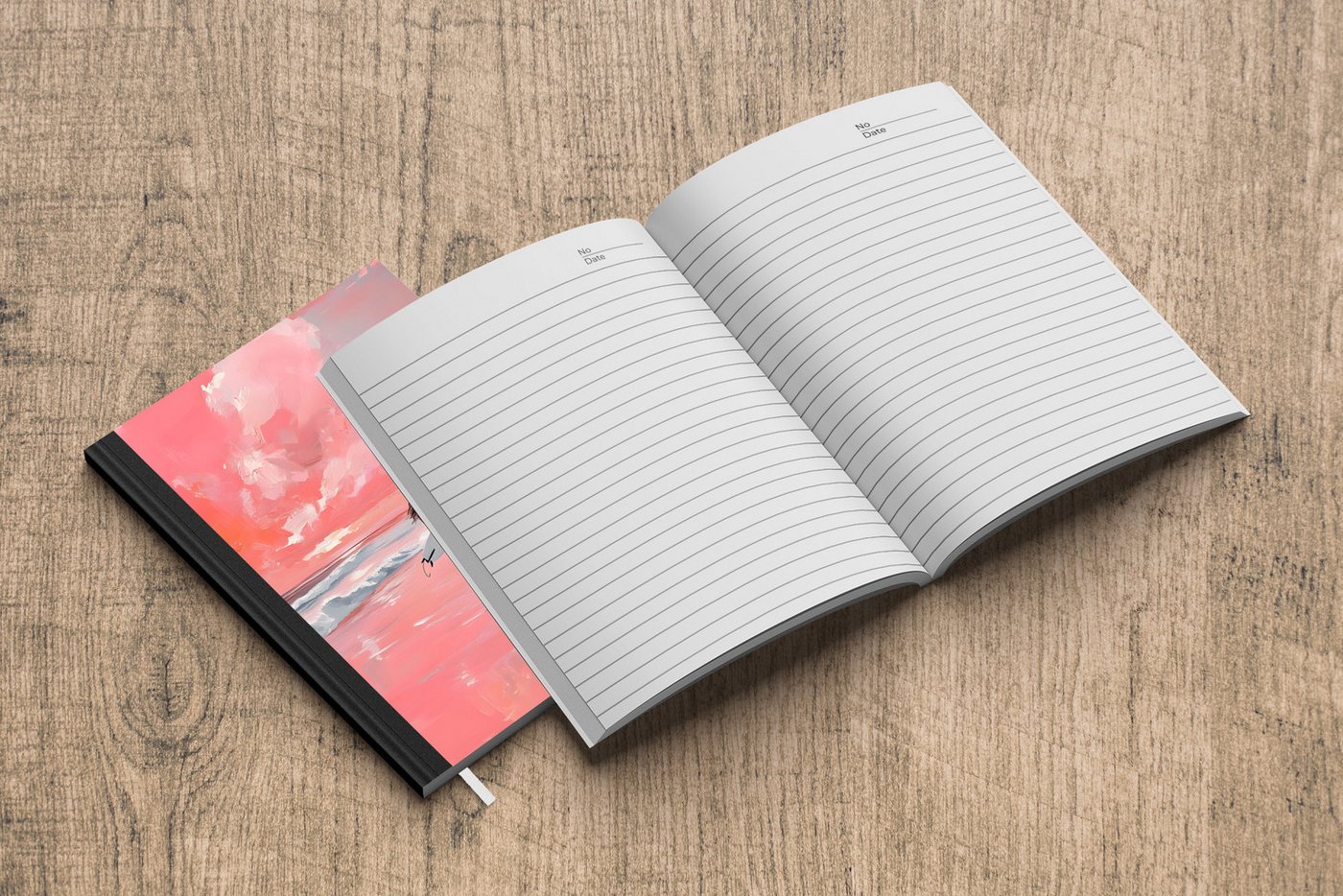 MuchoWow Notizbuch Rosa - Surfen - Meer, Notebook, Notizblock a5, Tagebuch, Journal Liniert Bild 5