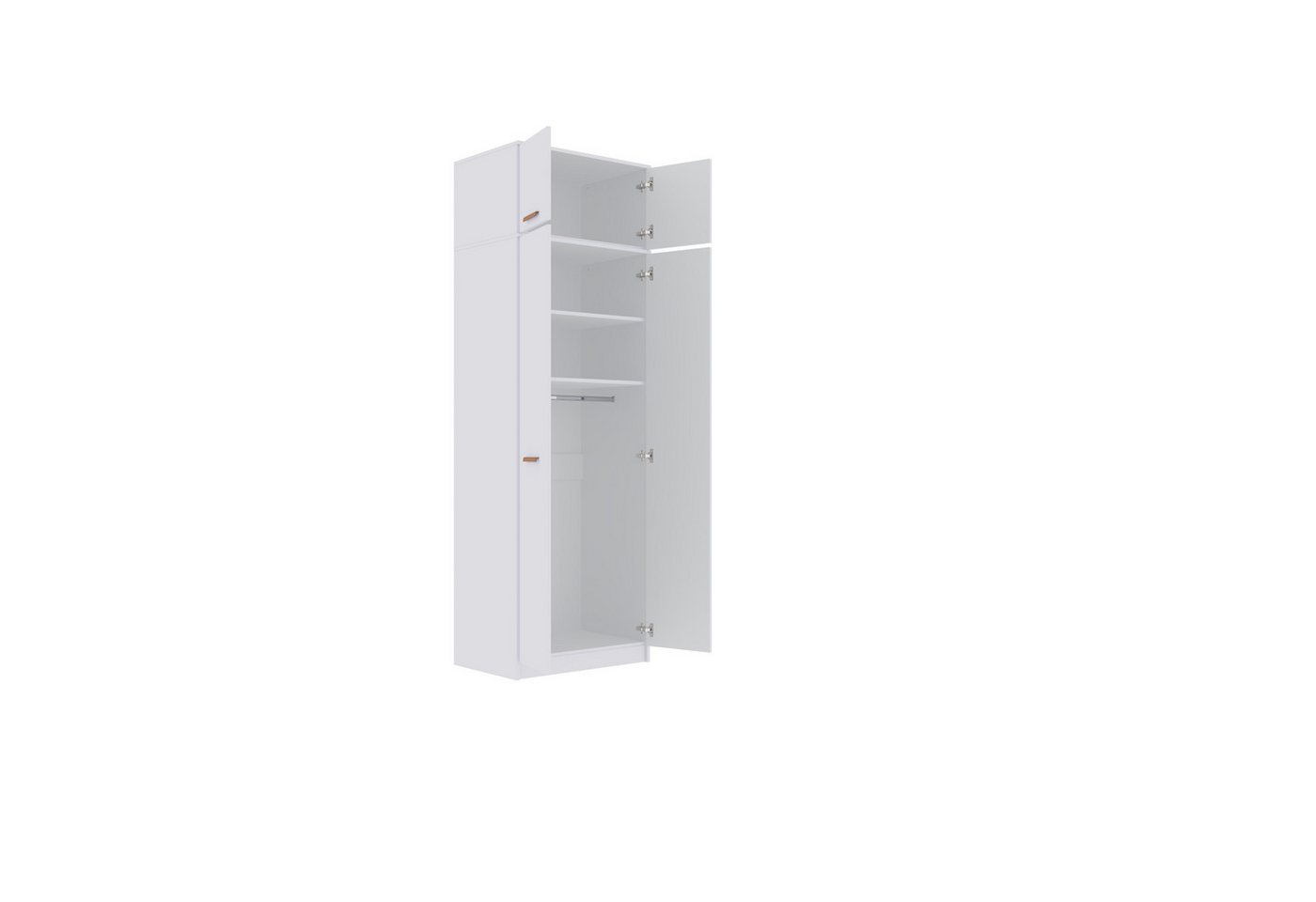 Marmex Möbel Drehtürenschrank Grant G13/19N Kleiderschrank mit Einlegeböden Schrankaufsatz Soft-Close, Kleiderstange, Stauraum Bild 3