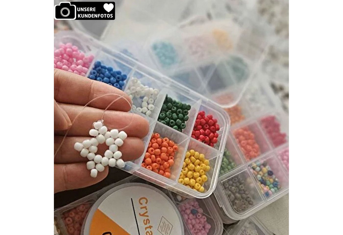 Jungengel Bastelperlen Schmuck Bastelset Perlen Armband Kette Buchstaben Würfel Sortierbox, (Bastelset, Schmuckset, Perlen-Set 3000-tlg), Schmuck Bastelset mit Perlen, Buchstaben & Boxen Bild 2