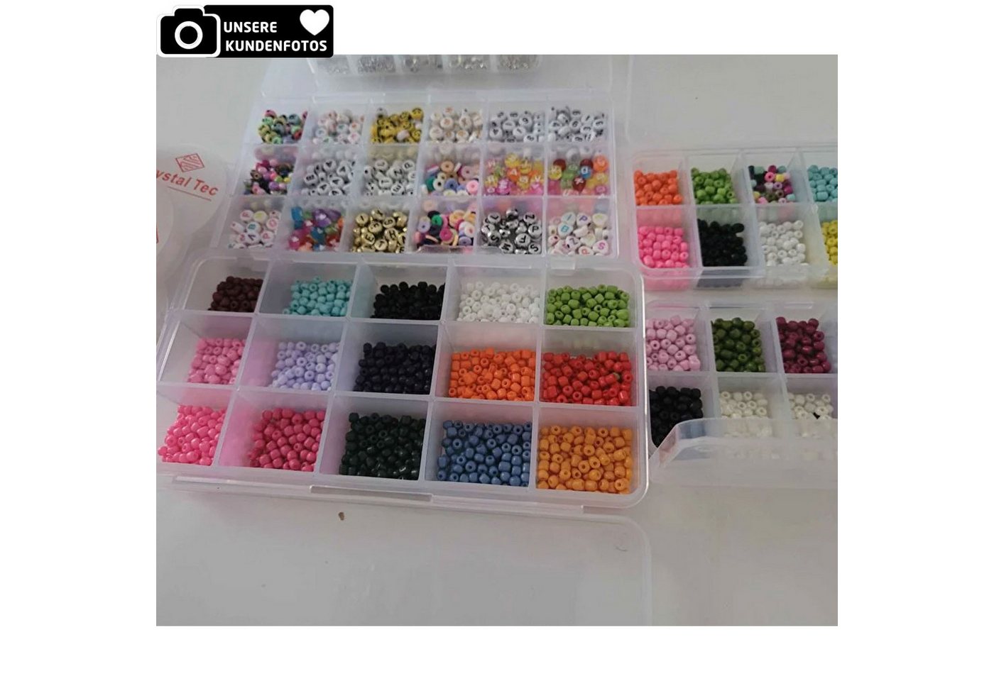 Jungengel Bastelperlen Schmuck Bastelset Perlen Armband Kette Buchstaben Würfel Sortierbox, (Bastelset, Schmuckset, Perlen-Set 3000-tlg), Schmuck Bastelset mit Perlen, Buchstaben & Boxen Bild 4