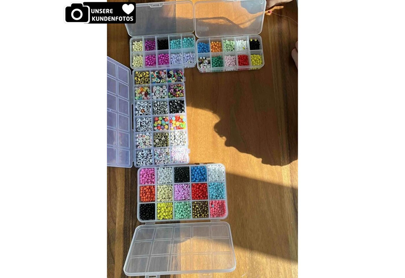 Jungengel Bastelperlen Schmuck Bastelset Perlen Armband Kette Buchstaben Würfel Sortierbox, (Bastelset, Schmuckset, Perlen-Set 3000-tlg), Schmuck Bastelset mit Perlen, Buchstaben & Boxen Bild 5