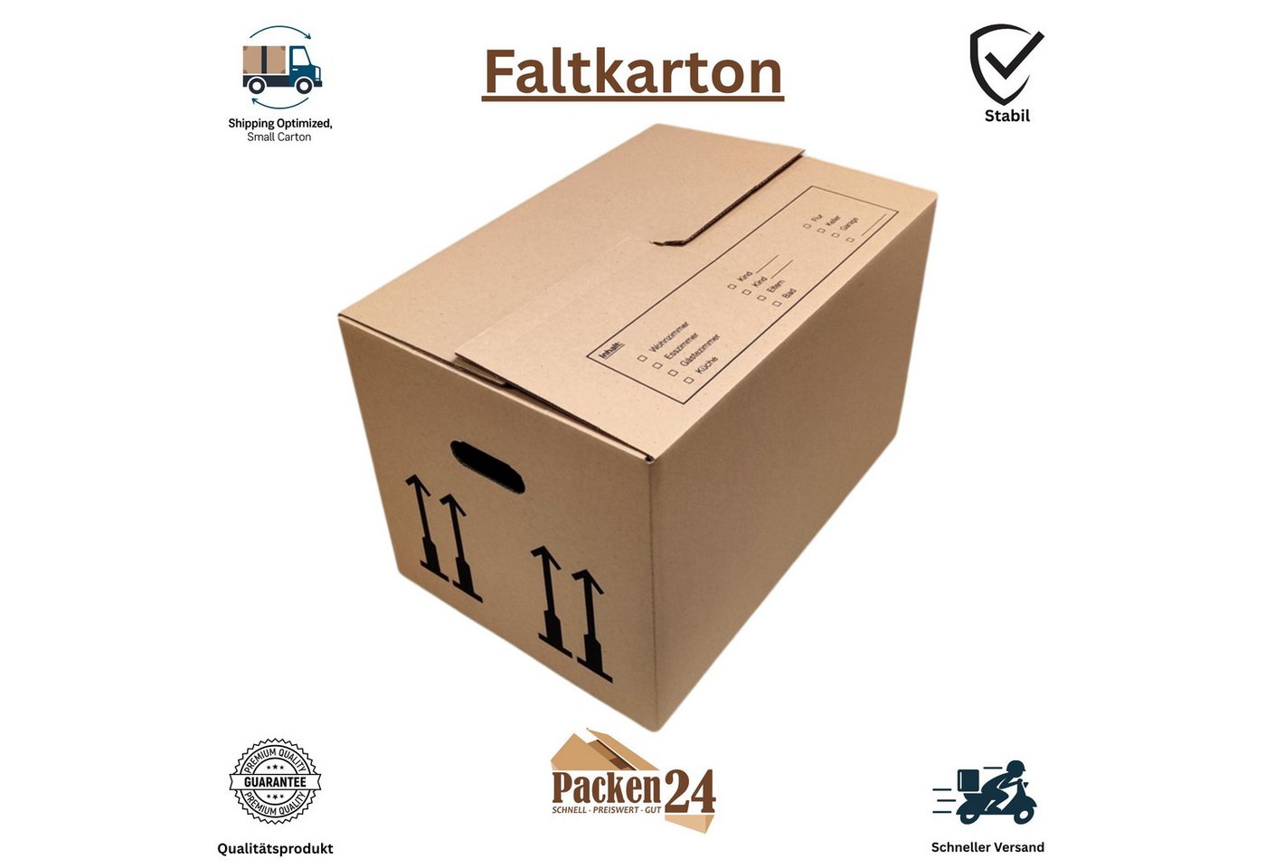 Packen24 GmbH Umzugskarton Umzugskarton M 520 x 350 x 330 mm Bücherkarton zweiwellig Bild 4