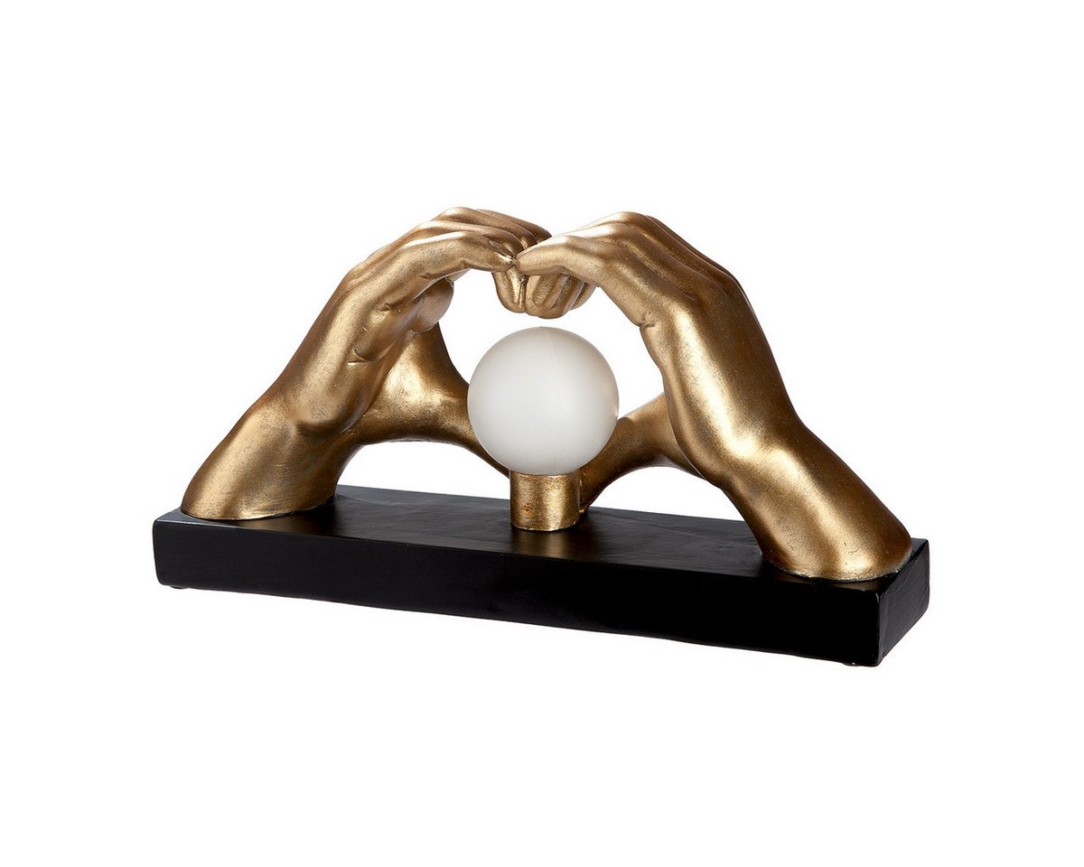GILDE LED Tischleuchte LED Tischleuchte Amora Hands Hände Herz mit Leuchtkugel gold Bild 3