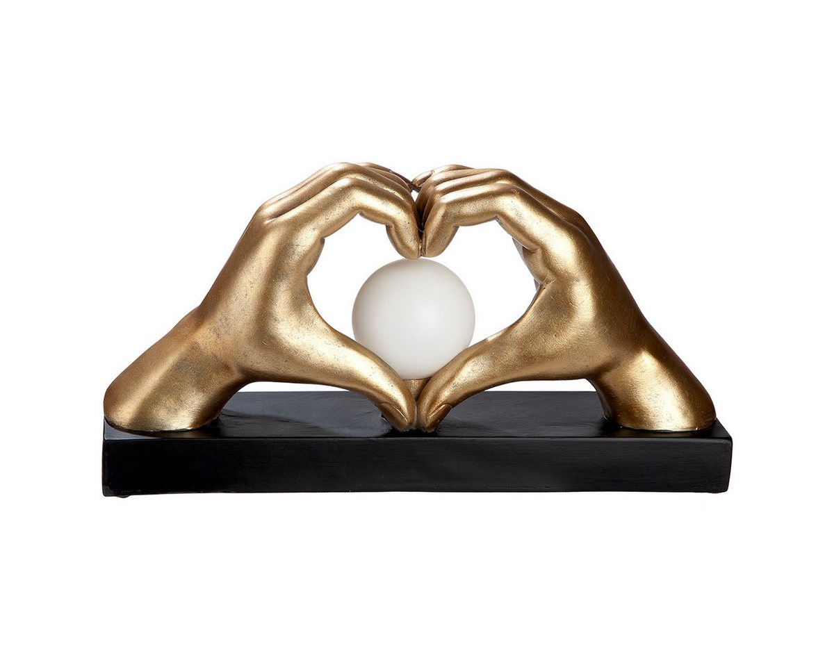 GILDE LED Tischleuchte LED Tischleuchte Amora Hands Hände Herz mit Leuchtkugel gold Bild 4