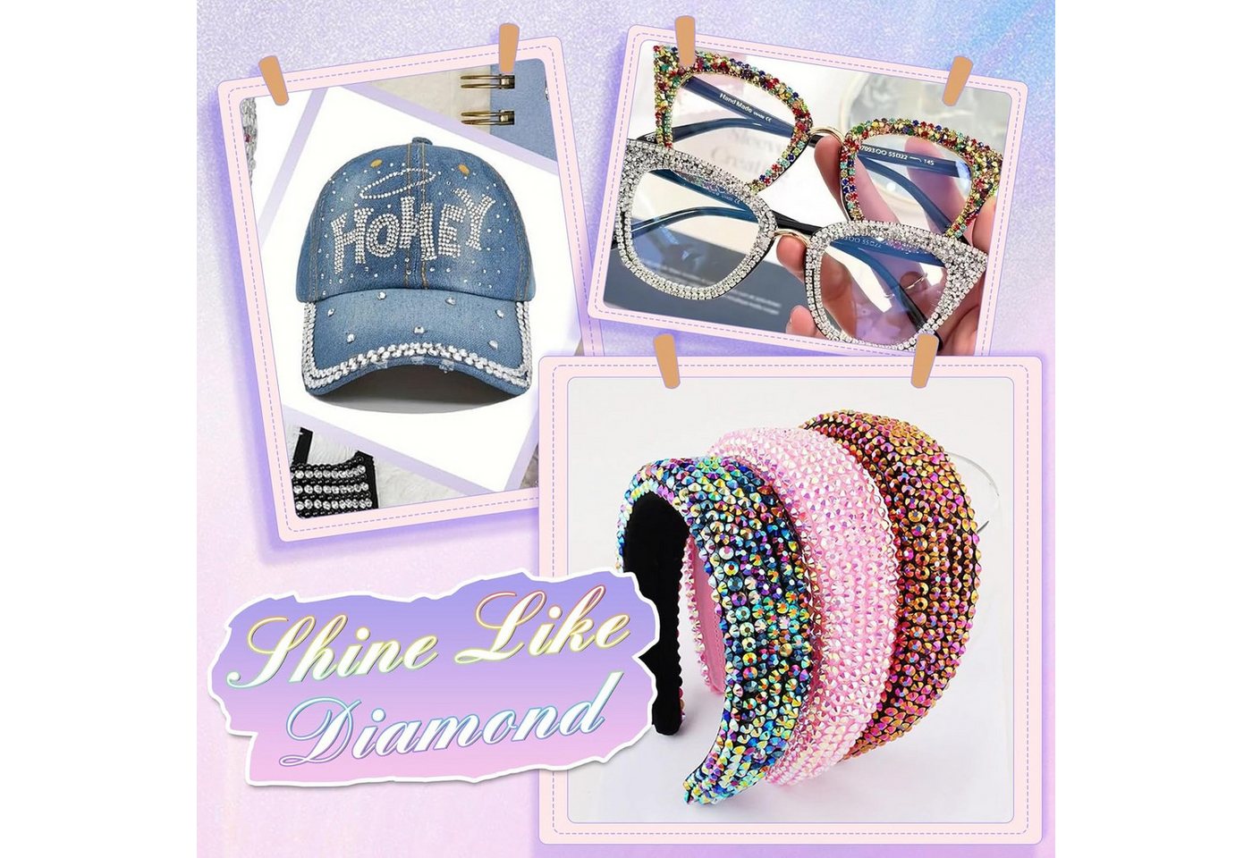 Zaewry Kreativset Jelly Strasssteine,Kit with Glue and Pen,Glitzersteine Bedazzling Kit, (30-tlg), für Nailart Gesichtsbemalung Kostüme und Andere DIY-Kreatione Bild 5