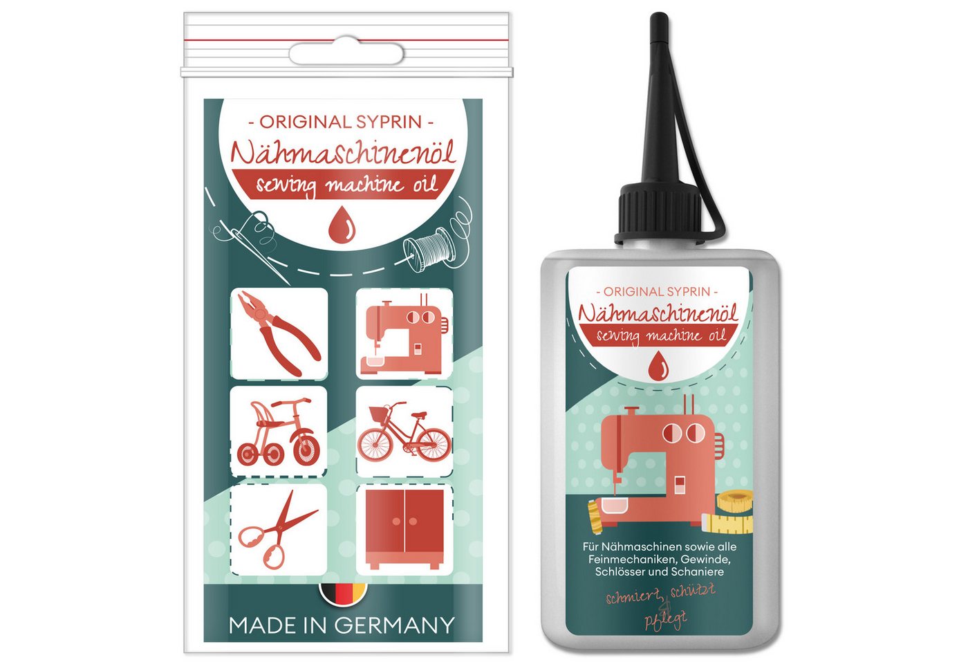 Original Syprin Feinmechaniköl Premium Nähmaschinenöl, Harz- & Säurefrei, Universal, 100 ml, (1-St., Harz- & Säurefrei, Ideal für feinmechanische Komponenten 100 ml), Harz- und säurefrei