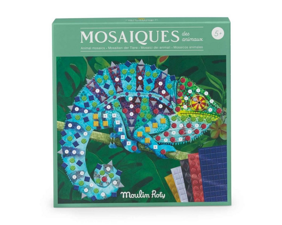 Moulin Roty Kreativset Mosaik Bastelset Tiere mit Glitzersteinen, Kreativset ab 5 Jahre Bild 4