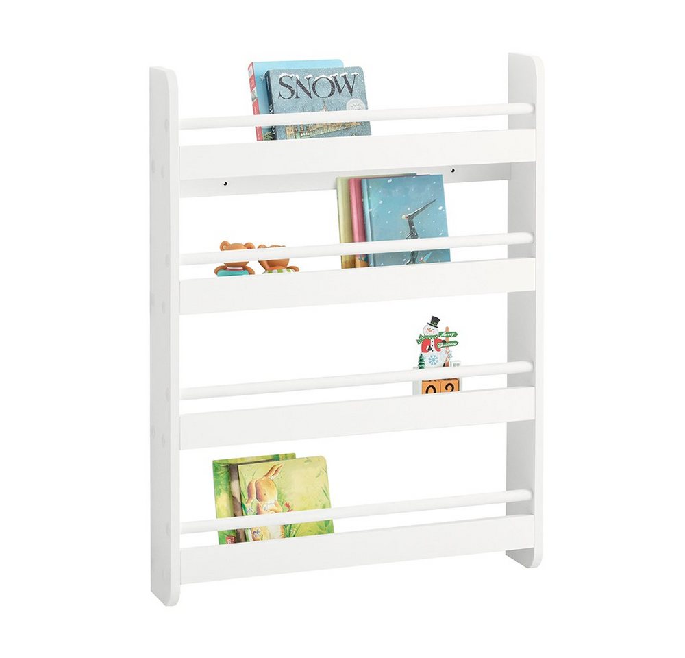 SoBuy Bücherregal KMB08, Spielzeugtruhe Spielzeugregal für Kinderzimmer, Spielzimmer, Kinderregal mit 4 Ablagen für Bücher und Deko Bücherregal Wandregal Bild 3