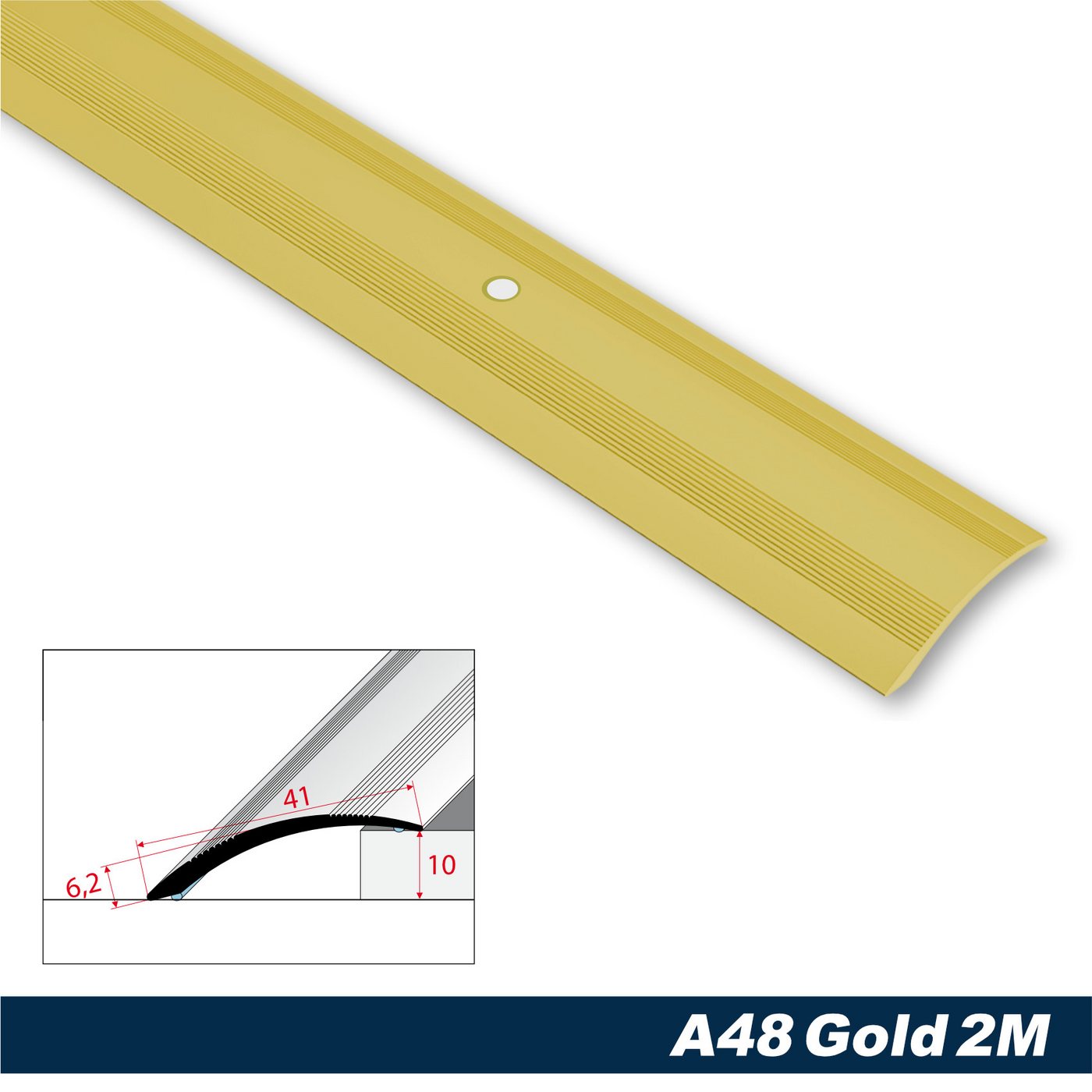 Effector Übergangsprofil A48 (Anpassungsprofile aus eloxiertem Aluminium, Bodenleiste (2 Meter Gold) Übergangsprofil Bodenleisten Ausgleichsprofil Alu)