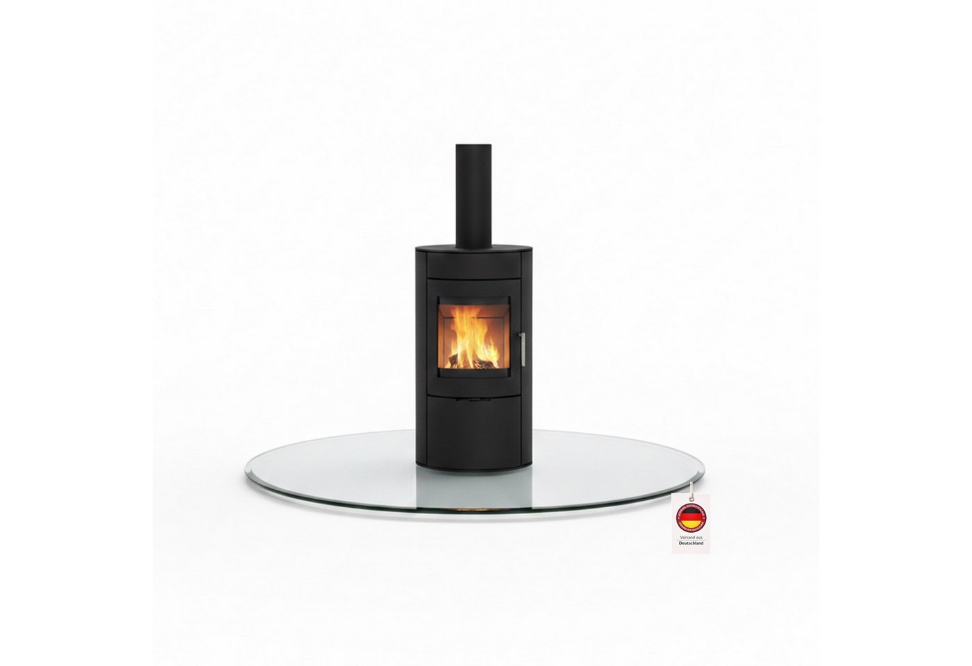 HOOZ Bodenschutzplatte Funkenschutzplatte aus 6mm ESG Ø90cm rund mit Facettenschliff Klarglas, Kamin Glas, 1-St., belastbare Glasauflage, Glasplatte, Schutzglas, Bodenschutzglas für Kamin, Ofen und Boden Bild 3