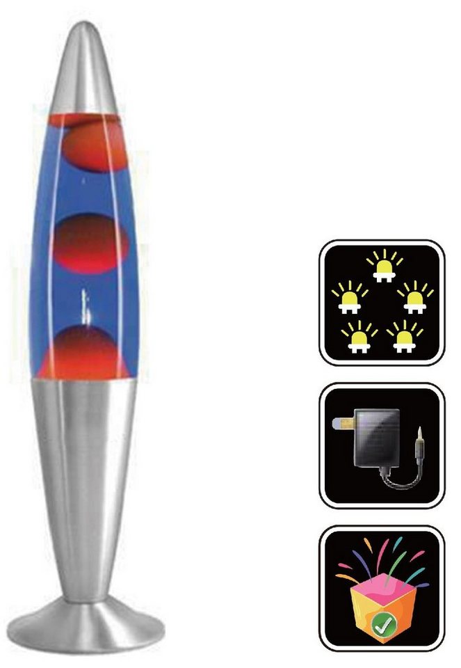 7even Lavalampen LED Lava Lampe Rakete 35cm Silber - Rot Blau Bild 4