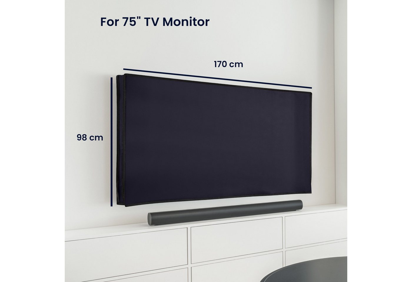 kwmobile Abdeckhaube 75" TV Hülle - Fernseher Bildschirmschutz Abdeckung - TV Bildschirm, DER SCHUTZ FÜR DEIN DISPLAY: Schütze den Bildschirm Deines Bild 3
