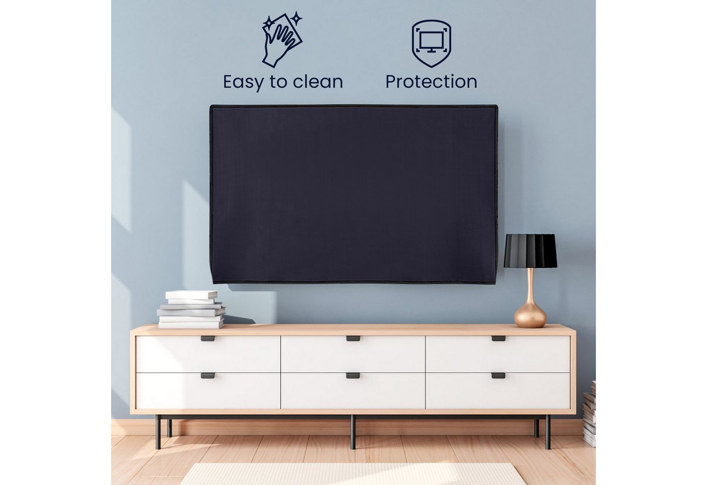 kwmobile Abdeckhaube 75" TV Hülle - Fernseher Bildschirmschutz Abdeckung - TV Bildschirm, DER SCHUTZ FÜR DEIN DISPLAY: Schütze den Bildschirm Deines Bild 4