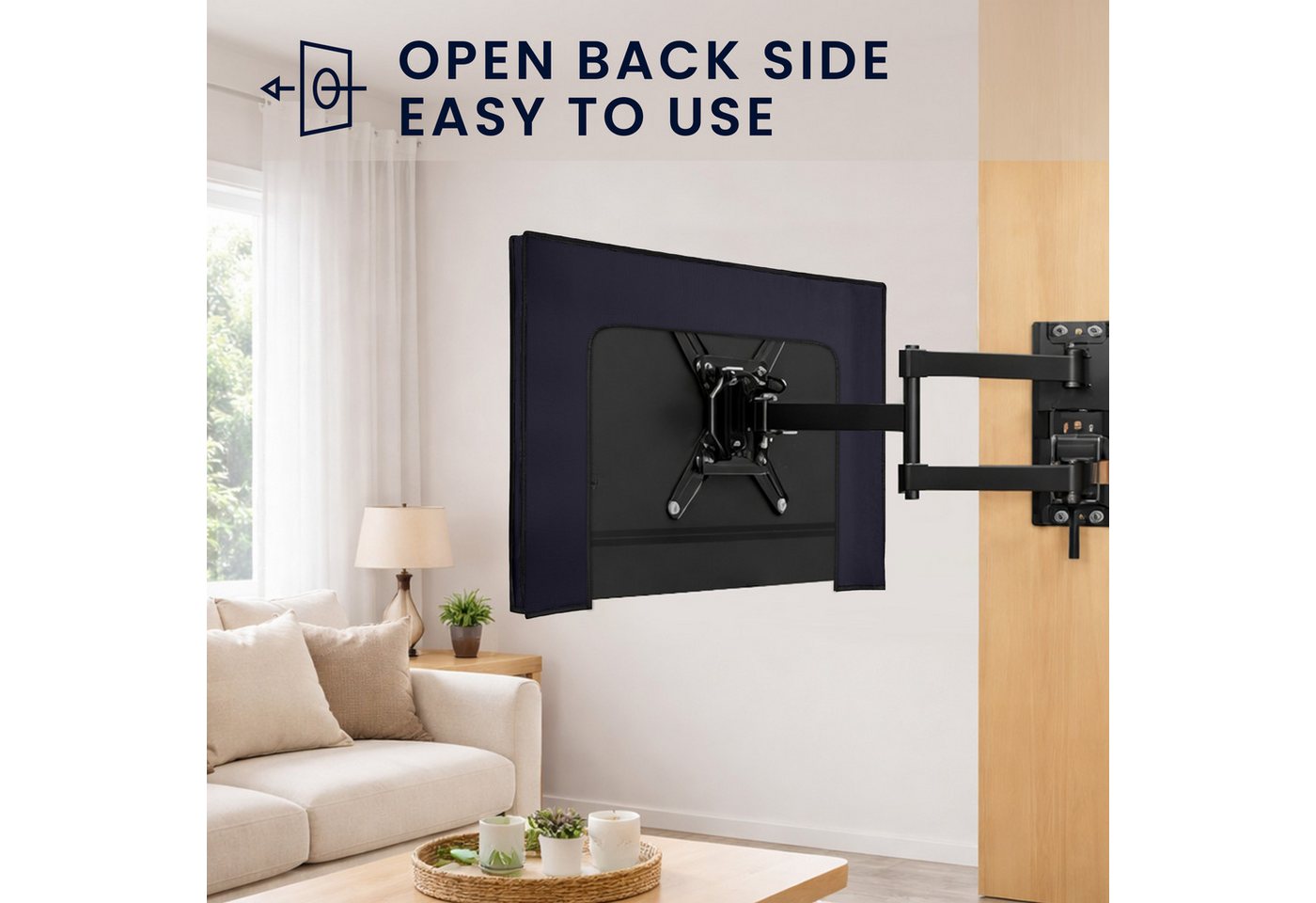 kwmobile Abdeckhaube 75" TV Hülle - Fernseher Bildschirmschutz Abdeckung - TV Bildschirm, DER SCHUTZ FÜR DEIN DISPLAY: Schütze den Bildschirm Deines Bild 5