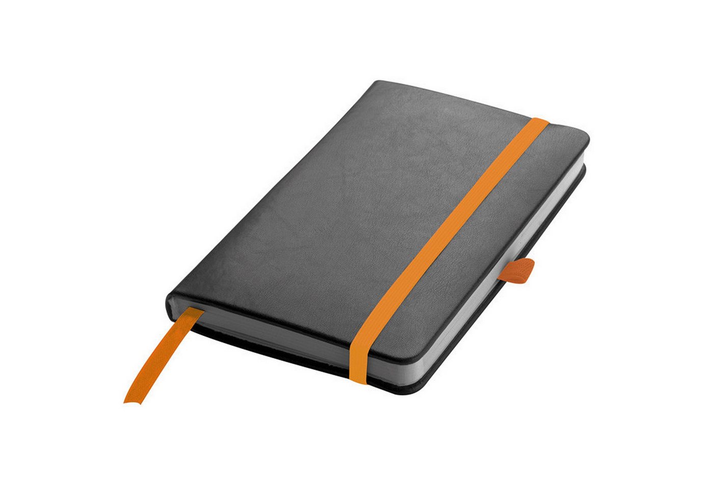Macma Notizbuch Notizbuch / DIN A6 / 160 Seiten / Farbe: schwarz mit orangen Lesebändc