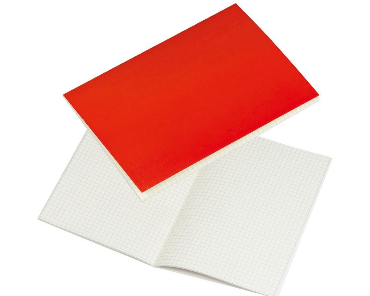 Macma Notizbuch 4x Notizbuch / Notizheft DIN A5 / 100 karierte Seiten / Farbe: rot Bild 5