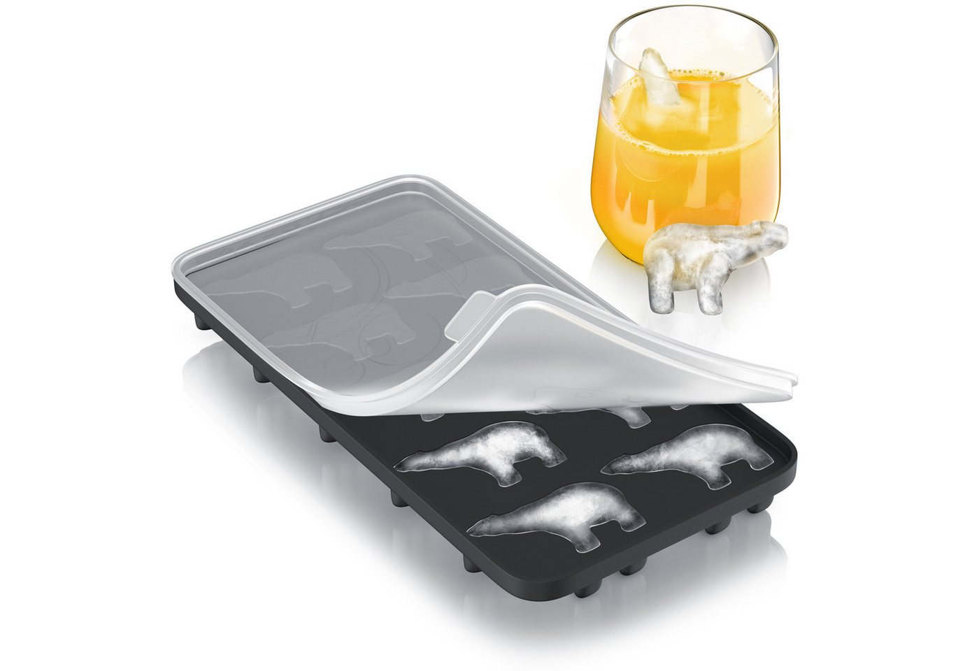 Arendo Eiswürfelform 10x Eisbärenform zehnfach, temperaturbeständig, bis -40°C, (1-tlg), leicht zu lösen, für Cocktails, Obstsaft, Whisky Bild 5