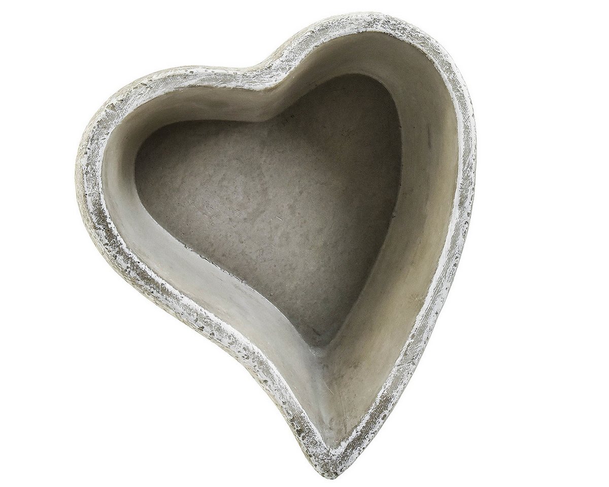 Florists Products Pflanzschale Pflanzschale Herz Grau Weiß Tischdeko Grabschale 20×21,5×8,5cm