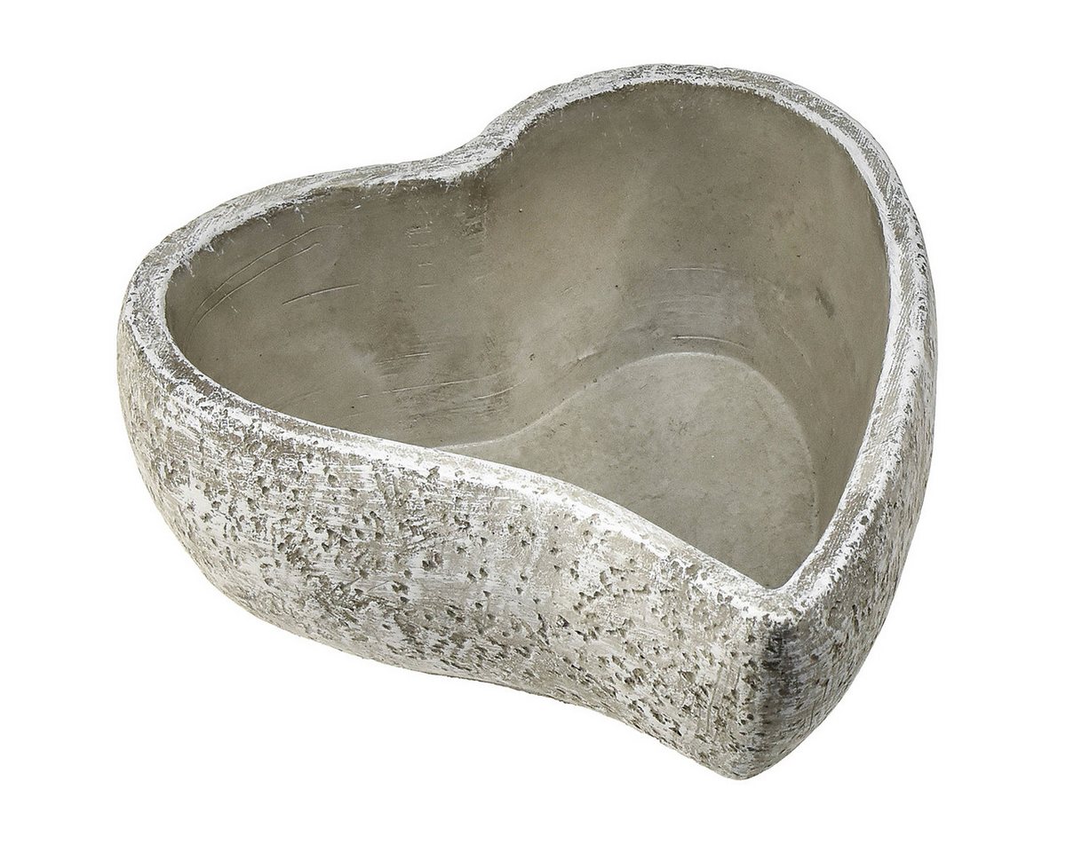 Florists Products Pflanzschale Pflanzschale Herz Grau Weiß Tischdeko Grabschale 20×21,5×8,5cm Bild 2