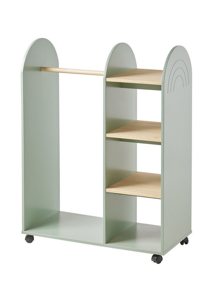 vertbaudet Wandgarderobe Kinderzimmer Kleiderständer mit Spiegel REGENBOGEN Bild 3
