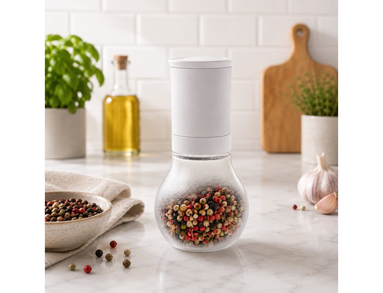 TUPPERWARE Gewürzmühle Tupperware Allegra Mühle iin weiß