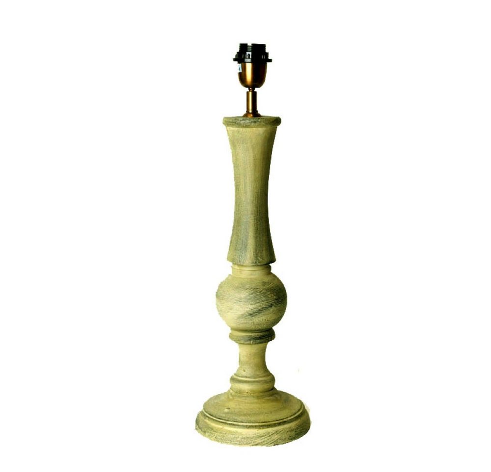 Dirk Davids Leuchten GmbH Tischleuchte Tischleuchte Holz Latina Country Antik Grün Beige Gewischt Höhe 55cm