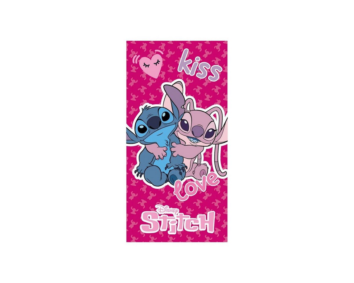 Disney Badetücher Lilo & Stitch Kiss Love Strandtuch 70x140, 100% Polyester (1-St)
