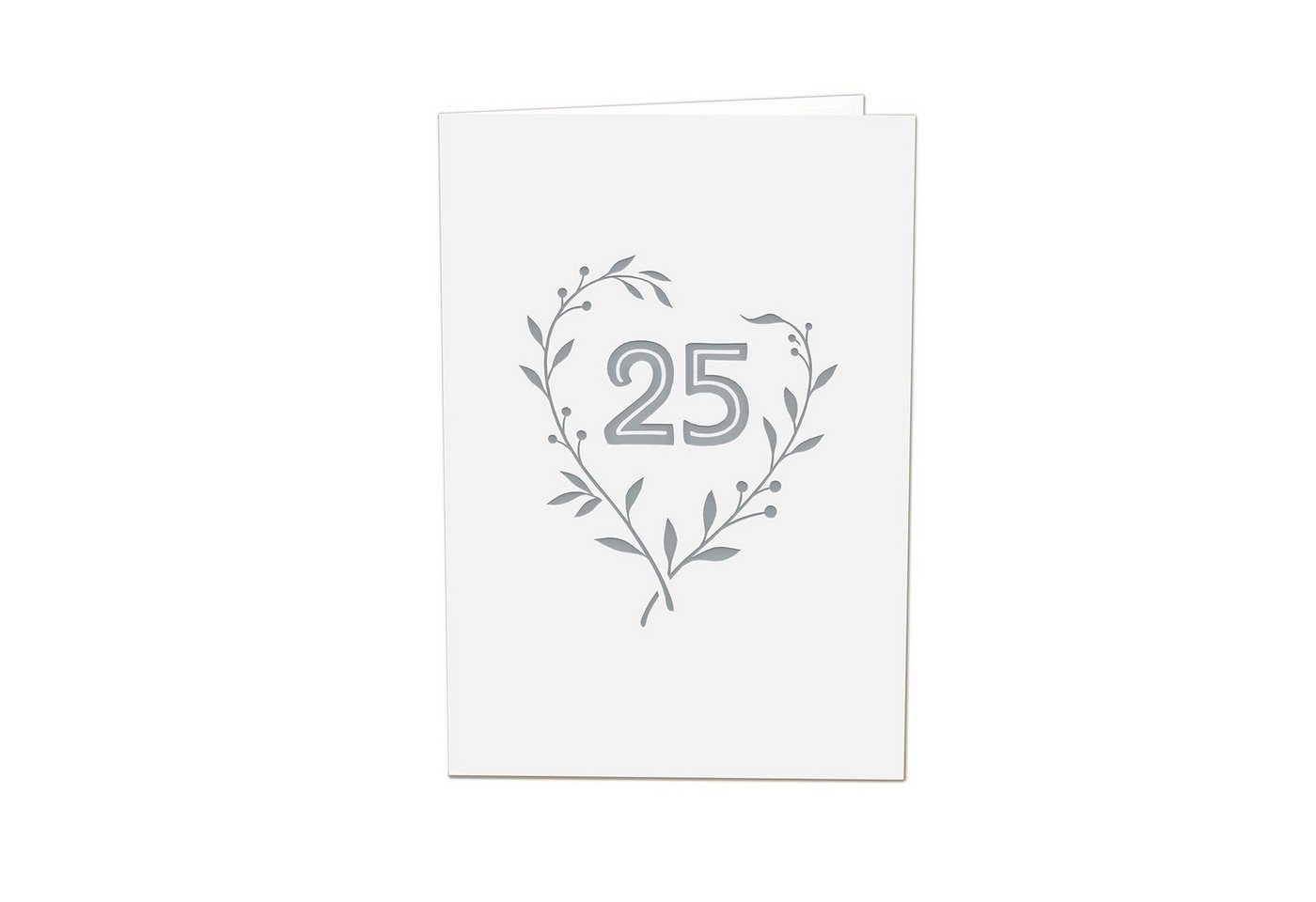 papercrush Glückwunschkarte Silberhochzeit Pop-Up Karte, 25 Jahre Hochzeitsjubiläum, Handgemacht Bild 5