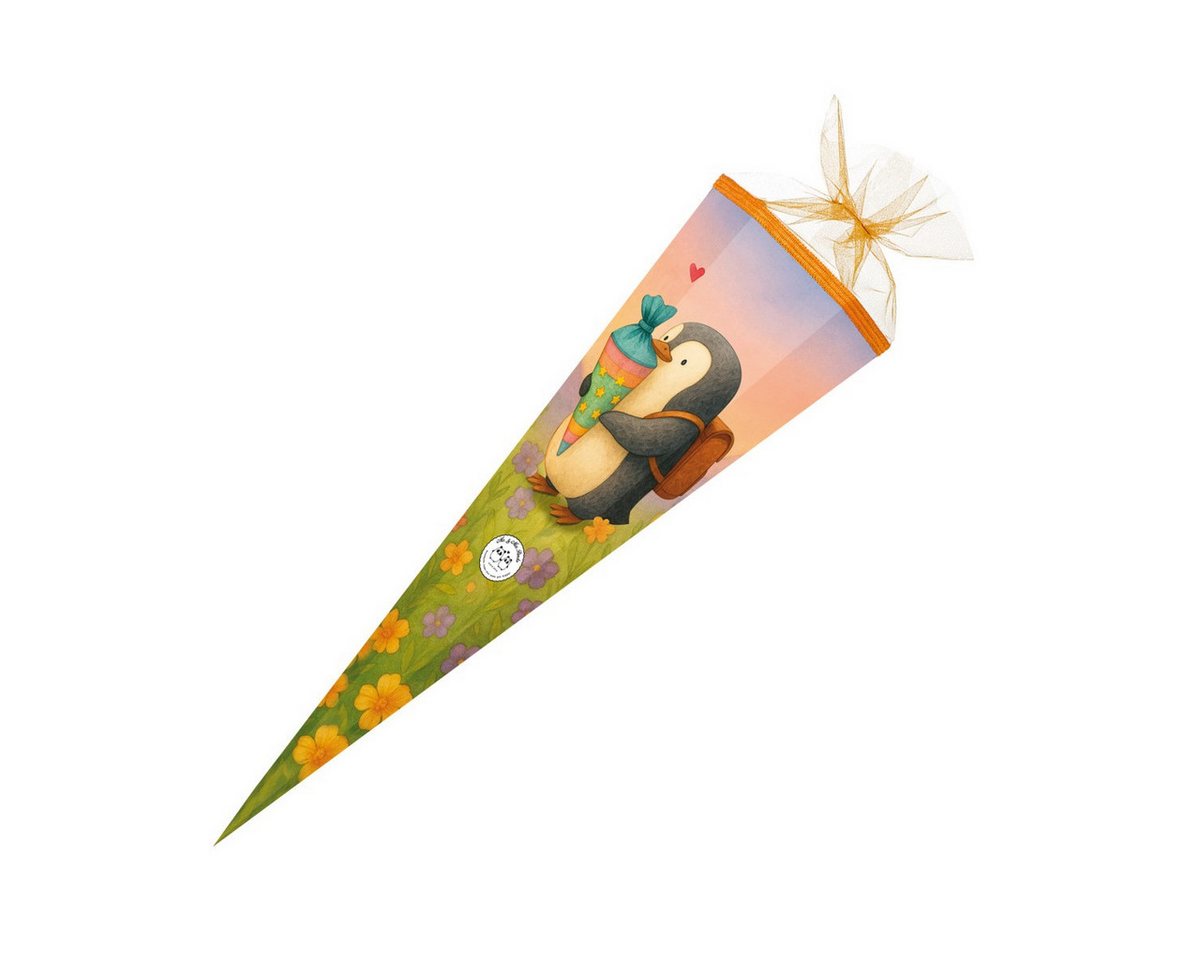 Nestler Schultüte Nestler Schultüte Pinguins Zuckertüte 85cm mit Tüllverschluss
