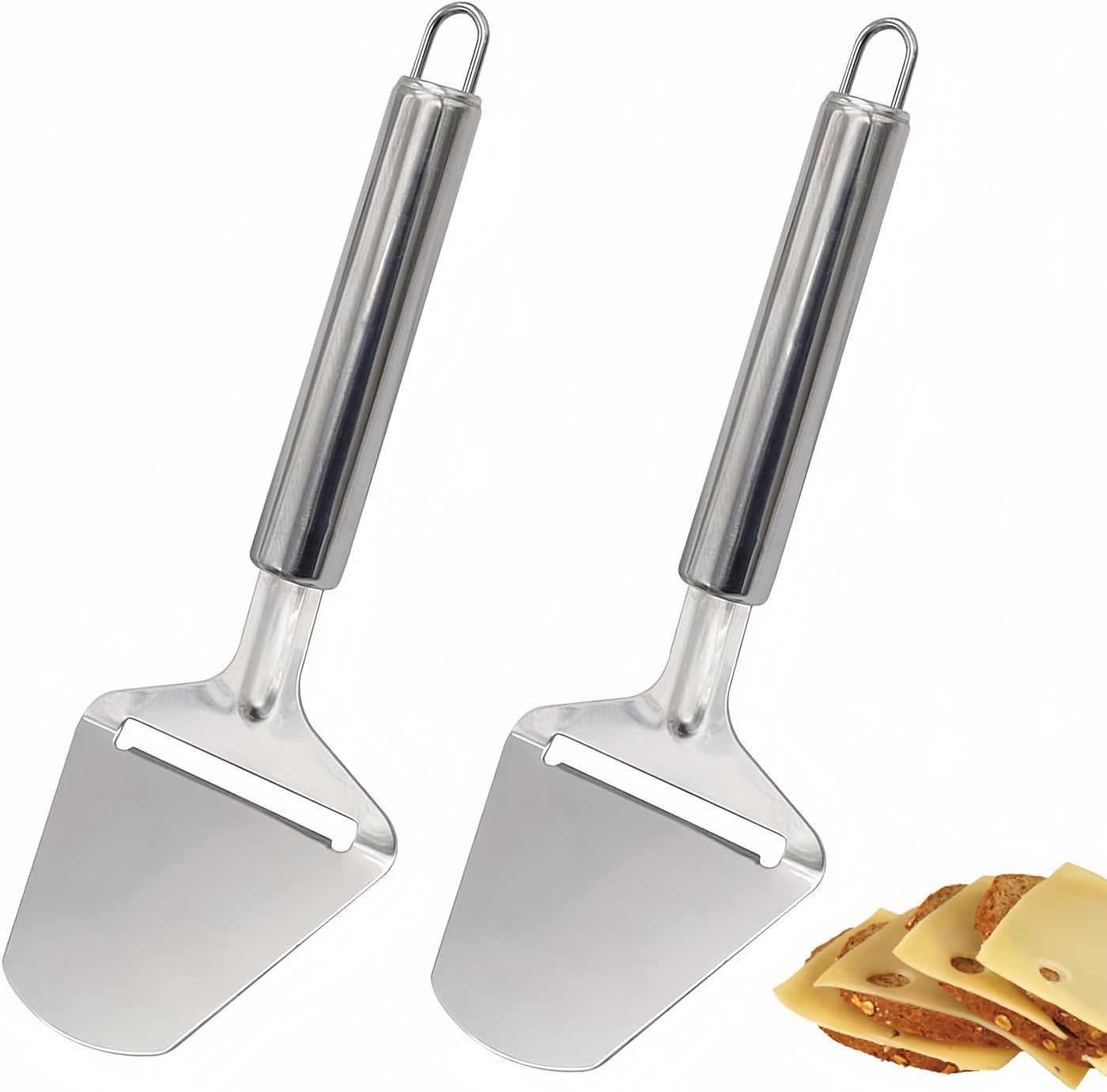 FOUORTUNATE-BEE Käsehobel 2er Set Käseschneider für weichen & harten Käse, (2-St), Käsehobel Set für gleichmäßige Scheiben Bild 3