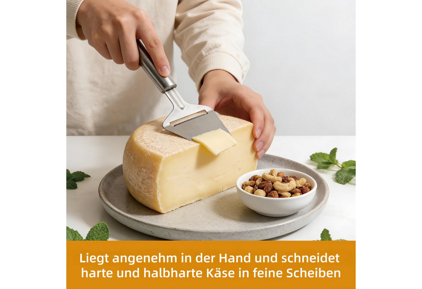FOUORTUNATE-BEE Käsehobel 2er Set Käseschneider für weichen & harten Käse, (2-St), Käsehobel Set für gleichmäßige Scheiben Bild 4