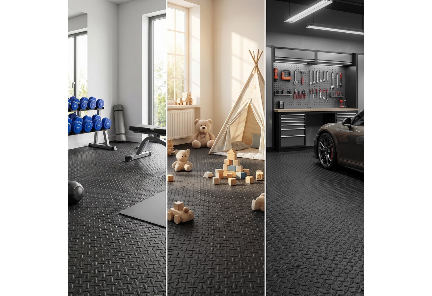 Youyijia Bodenschutzmatte Fitness Bodenschutzmatte Rutschfest Puzzlematte für Homegym Geräte
