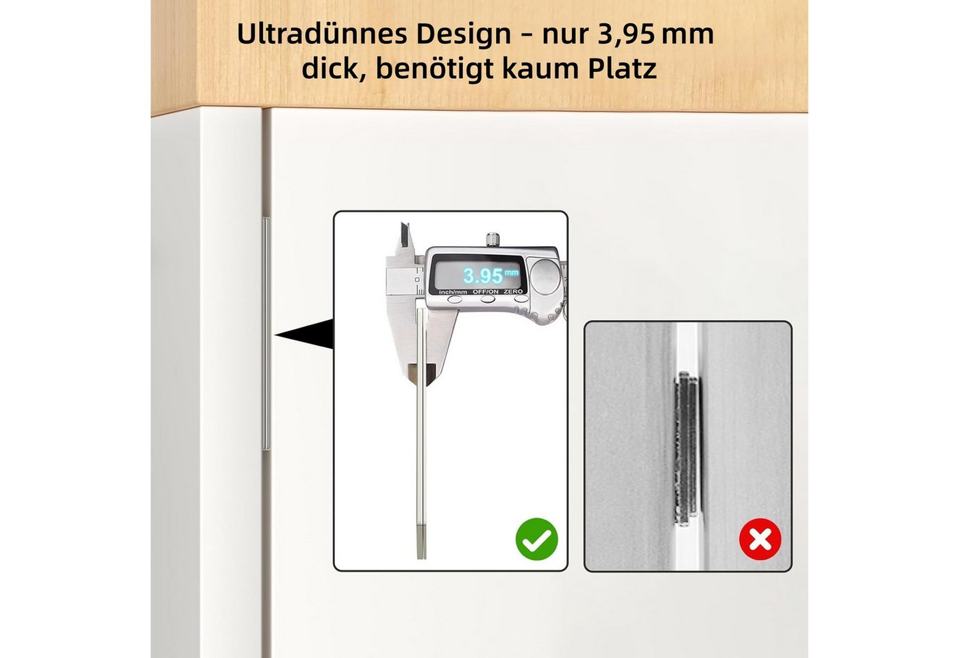 FOUORTUNATE-BEE Haftmagnetschnäpper Möbel-Magnetverschluss – starke, ultradünne Türmagneten im 2er-Pack, Für Schrank, Schublade und Kleiderschrank – magnetischer Türverschluss Bild 2