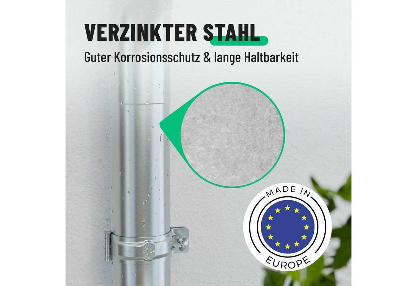 greate. Dachrinne Dachrinnen Verbinder 280 verzinkt inkl. Wulstverbinder,hoher Korrosionsschutz, 1-St. Bild 3