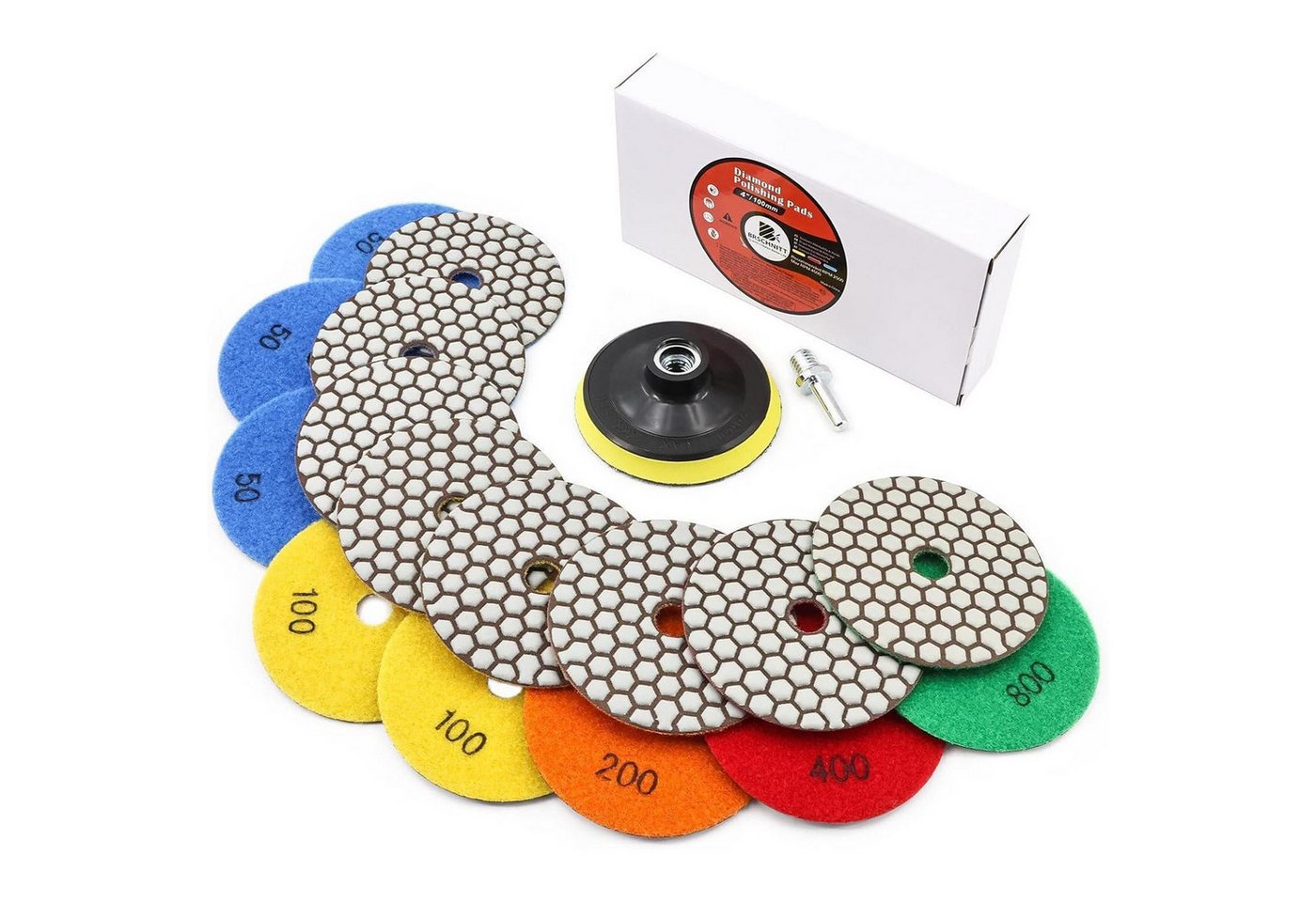 LuxusKollektion Polierscheibe Diamant Polierscheiben Set 100mm M14 Bild 3