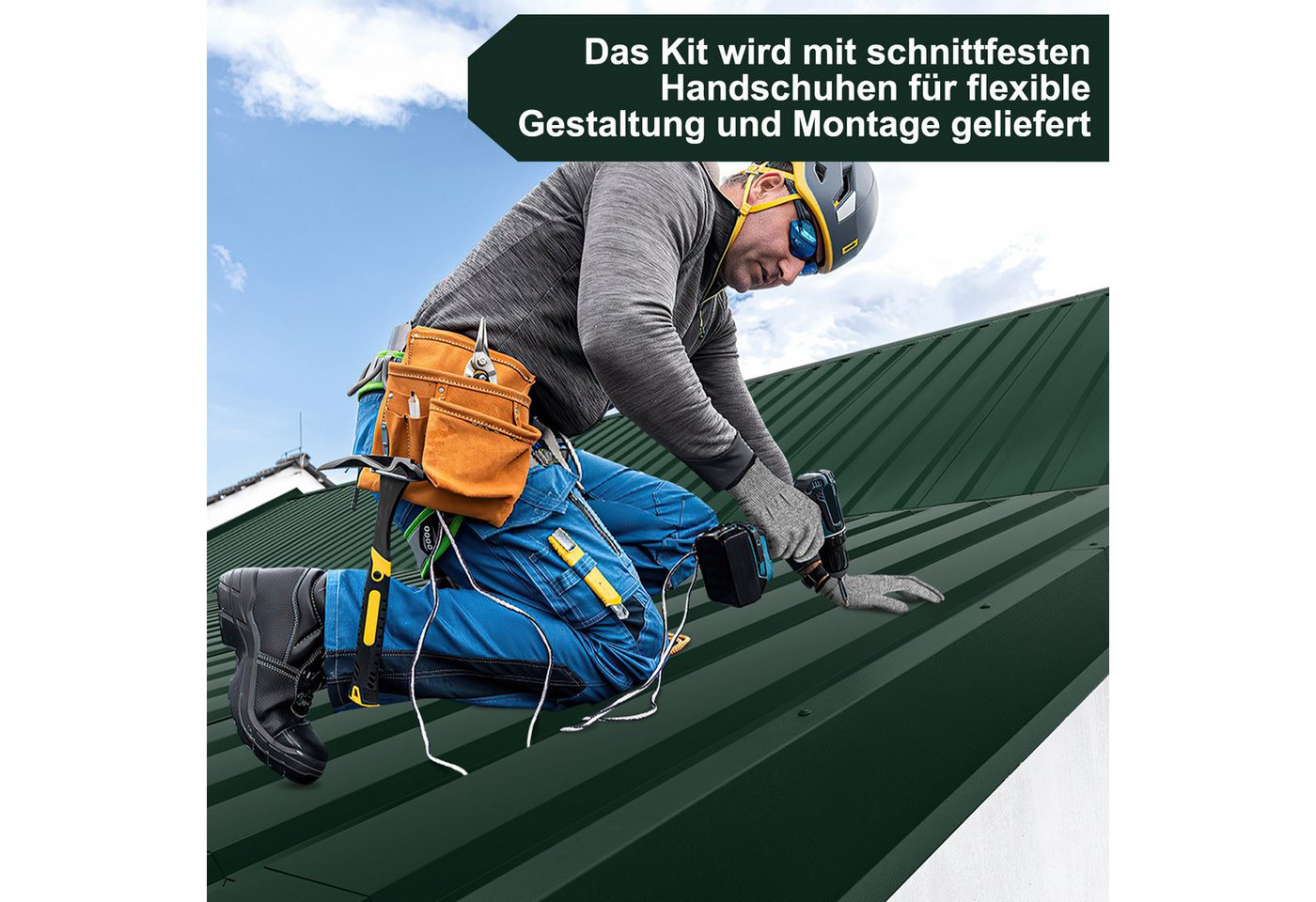 Clanmacy Trapezblech Deckenplatten 36st 115x45cm 18 Wellplatte Dachpaneele Profilblech, 115x45x0.25 mm (Set 36-St) UV-Schutz, Wasserfest, Wetterfest, Rostresistent, Korrosionsbeständig Bild 3