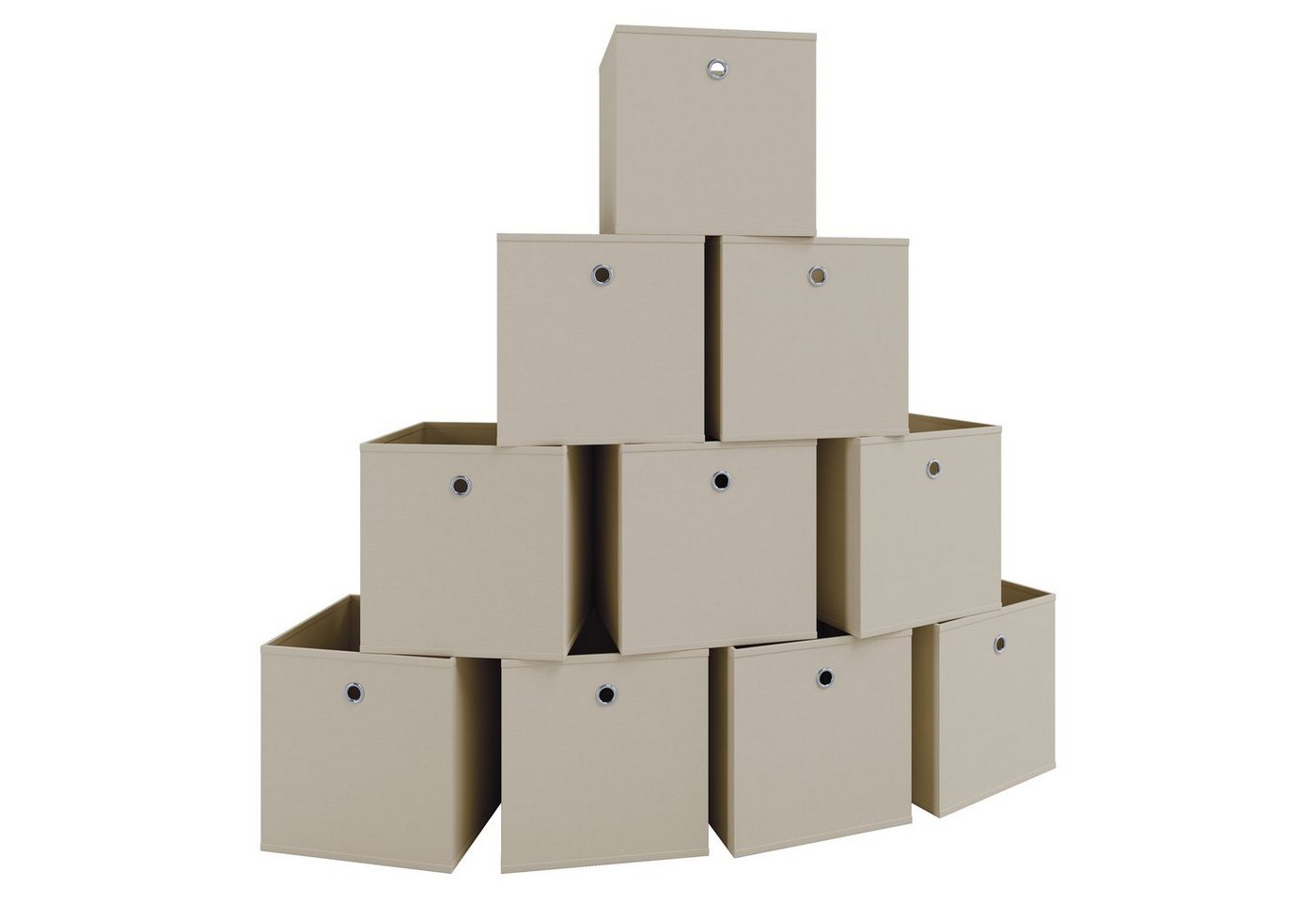 VCM Faltbox Stoffbox 10er Set Boxas H. 28 x B. 27 x T. 27 cm (Spar-Set, 10), 28x27x27cm Kiste, Aufbewahrung, Faltbox Bild 4